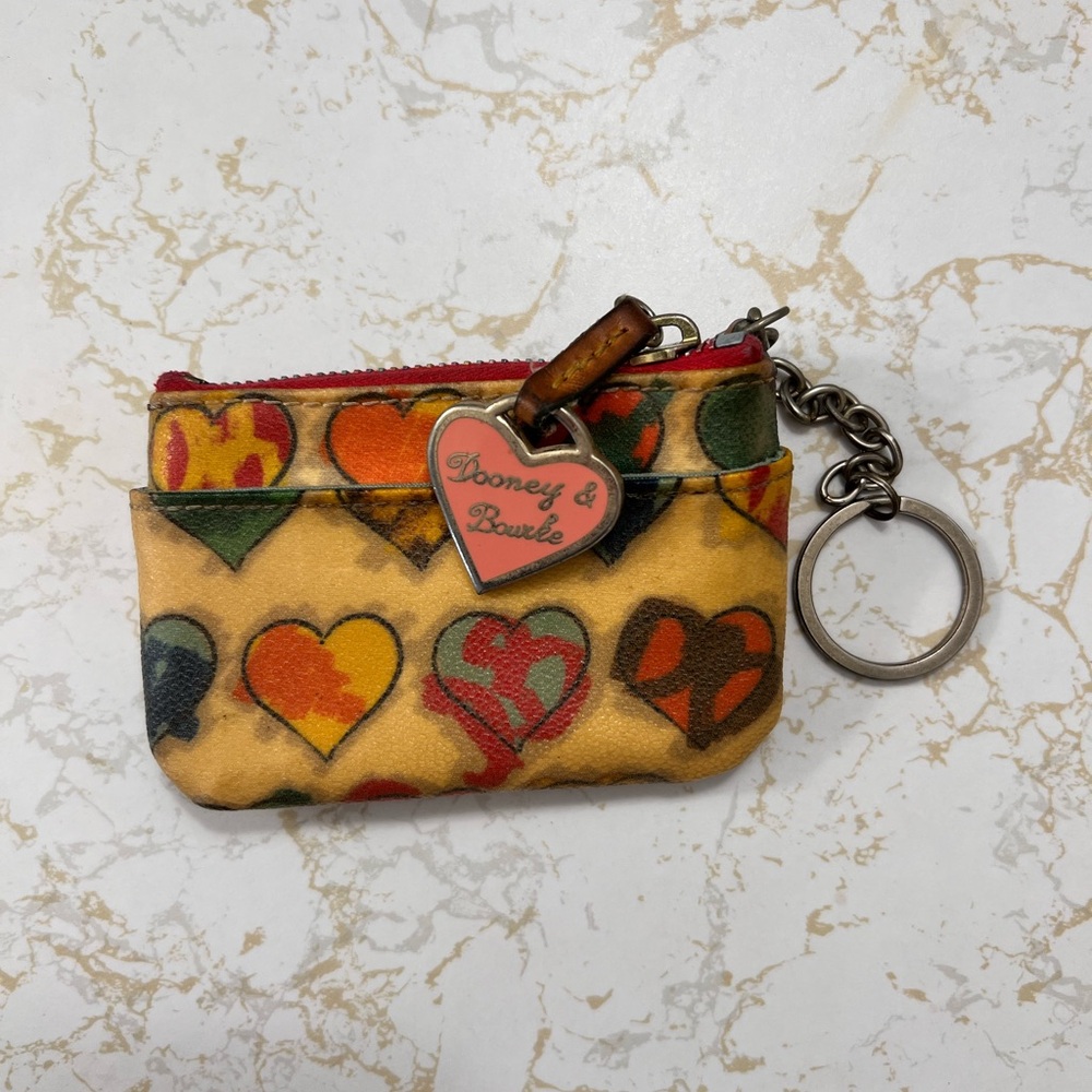 Vintage Dooney & Bourke rainbow zippers  Key Card Holder